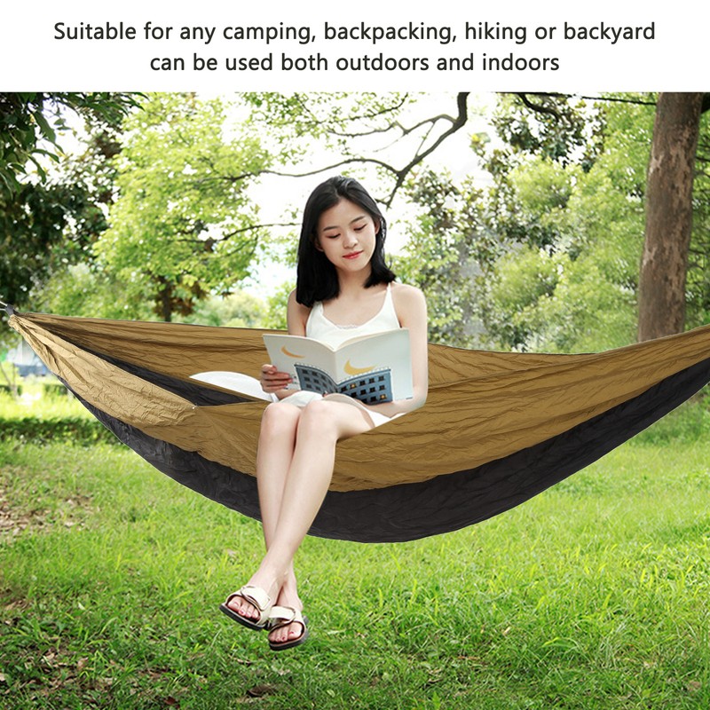 Double Portable Hammock Quick Drying Nylon Camping Hammock with Tree