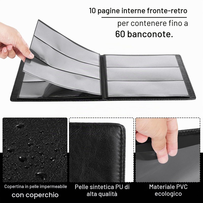 Fippy 60 Tasche Album Porta Banconote da Collezione, Raccoglitore per