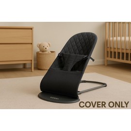 Fabric Seat for Bouncer - Compatible with Baby Bjorn Bouncer - Dense, Wear-Resistant, Skin-Friendly Cotton - Replacement Covers ONLY, Charcoal Black (Charcoal Black)