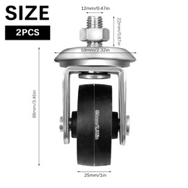 Floor Jack Casters for 3 Ton Floor Jack, Cast Iron Caster Wheels, Floor Jack Replacement Parts Fit for ATD, Cornwell, Mac Tools, Matco, Mountain, Napa, Sunex & More, Pack of 2(12mm Stem)