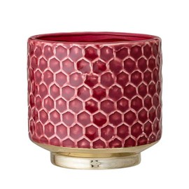 Nordring Ceramic Flower Pot Goldy - colorful Planter, Pot for plants, sukkulents Size S (10 cm ø) Dia 4.125'' H 3.875'', Stoneware, red