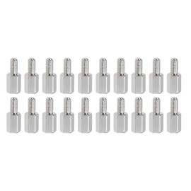 YOKIVE 20 Pcs M3 Standoff Screws, Nickel Plated Hex PCB Standoffs, Keep Height Consistent, Great for Motherboard (Silver Tone, 8mm+6mm)