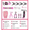 DIFFLIFE 25 Piece Pink Tool Sets Kids Real,Hand Tool Kit