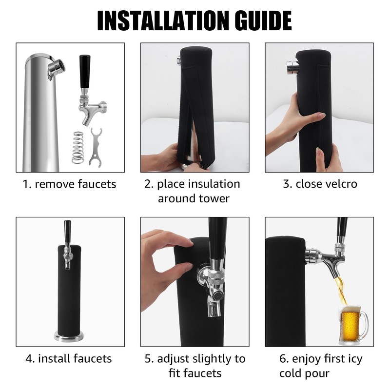 Kegerator Tower Insulator for Standard 3” Diameter Single Tap Draft