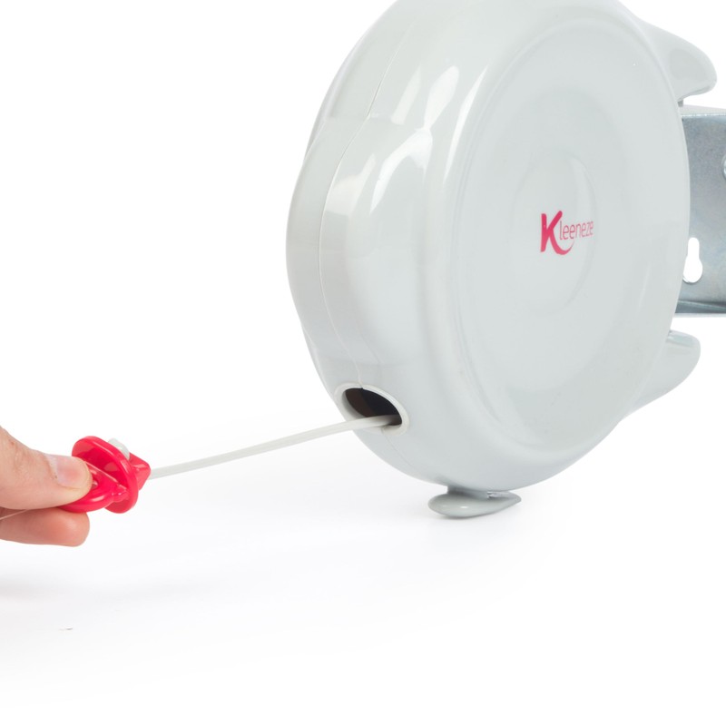 Kleeneze Retractable Clothesline – 15 Metre Drying Space, Anti-Slack Hook,