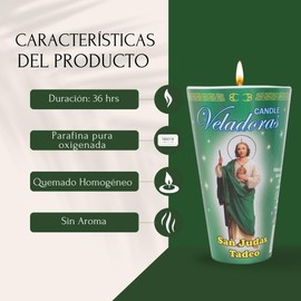 |Veladora Repuesto De Parafina #25 C/10 Piezas | Idelales para todo tipo de eventos cátolicos | Ceremonias católicas | (San Judas Tadeo) (Mixto)
