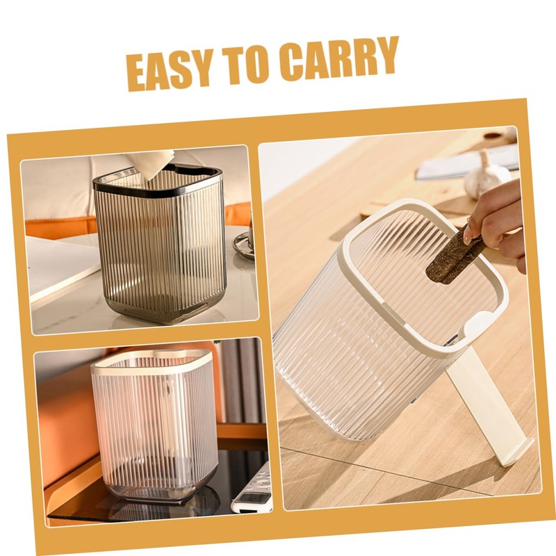 CAXUSD 2pcs Mini Desktop Trash Can Compact Plastic Waste Basket