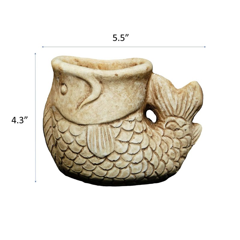 Classic Home and Garden 260023-C147 Largemouth Bass Succulent Planter, Sand