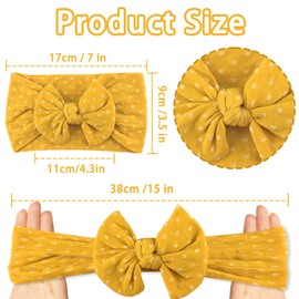 3 Pcs Baby Headband Baby Turban Headband Baby Girl Headbands Baby Girl Bows Headband Newborn Headbands Baby Hair Bands for Newborn Baby, Toddlers(grey/pink/yellow)