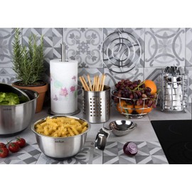 Excelsa Roll Holder, Stainless Steel, Silver, 15 x 30 cm