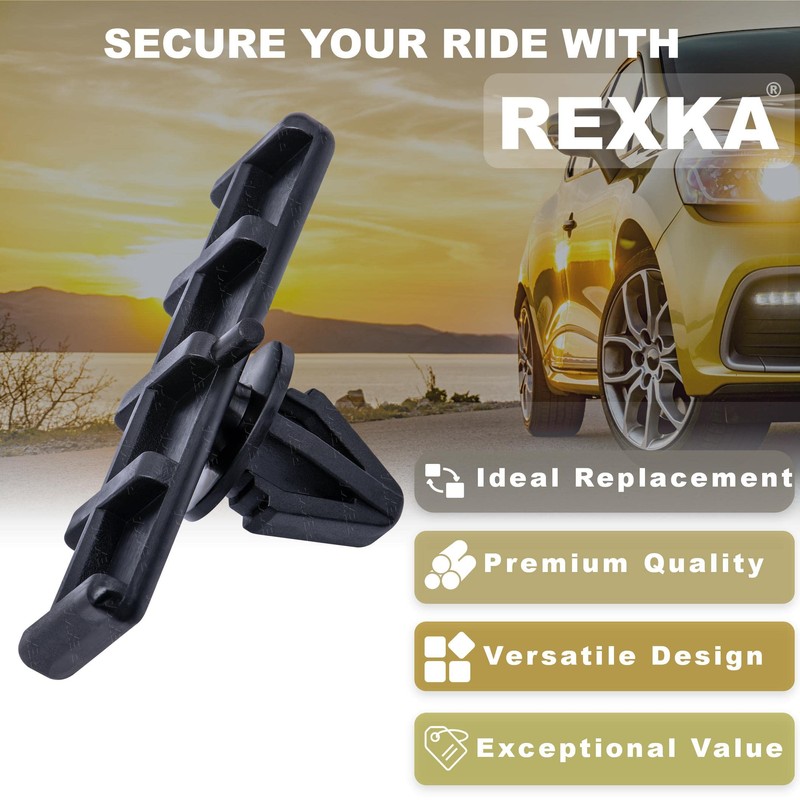 Rexka 10pcs Rocker Panel Ground Effects Moulding Clips for Ford