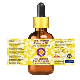 Deve Herbes Pure Petitgrain Essential Oil (Citrus aurantium amara) with Glass Dropper 100% Natural Therapeutic Grade Steam Distilled 10ml (0.33 oz)