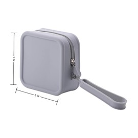 CXYANG Travel Silicone Makeup Bag Toiletry Bag for Women and Men, Aesthetic Waterproof Cosmetic Pouch (Grey, M)