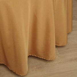 10 pcs 120 inch Gold Round Tablecloths Fabric Table Cover Linens | 120" Washable Fabric Table Cloth Covers for Wedding Party Polyester Reception Buffet Events Catering Dining Events Kitchen Dining