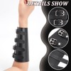 NBEADS 1 Pair Arm Guards, Black Medieval PU Buckle Bracers