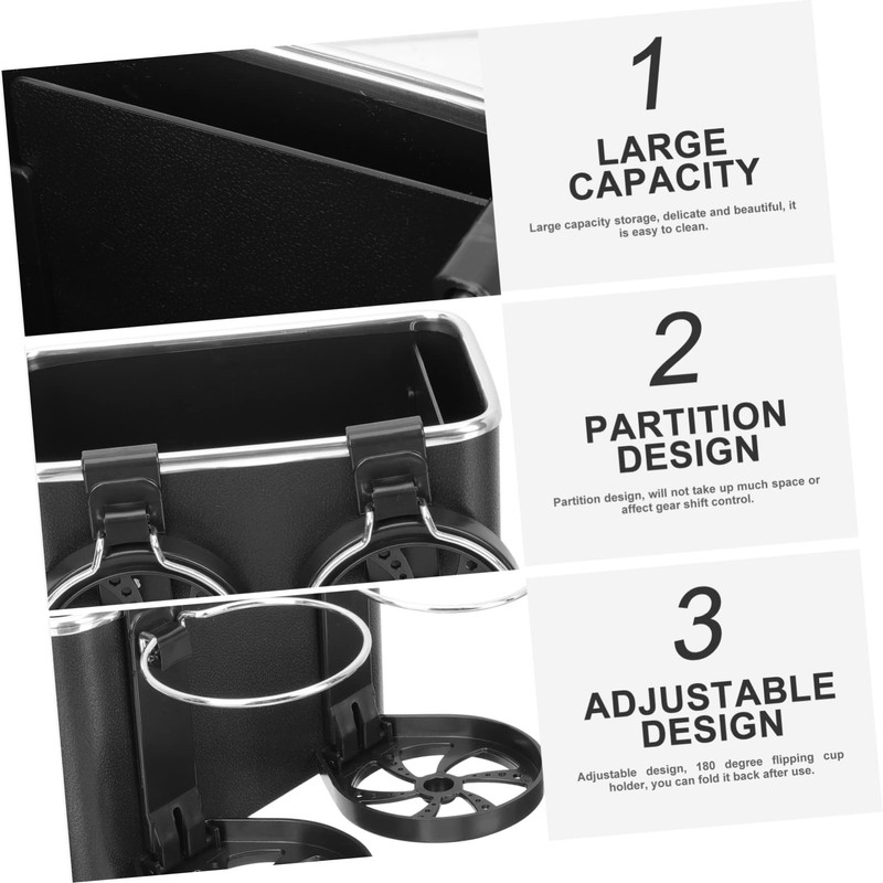 ULTECHNOVO Vehicle-Mounted Tissue and Cup Holder Storage Box Multifunctional Car