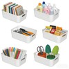 Tyminin 6 Pack White Pantry Organizer Bins, Plastic Containers with