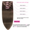 Chocolate Brown Clip in Hair Extensions Real Human Hair Clip