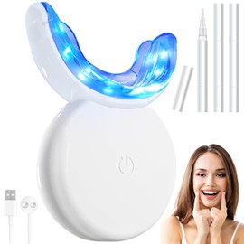 Piashow Teeth Whitening Kit, Bleaching Teeth Set with 3 Pieces Teeth Bleaching Gel for Teeth Whitening & Teeth Whitening, LED Home Teeth Whitening Set, Teeth Whitening Set for White Teeth, White