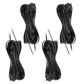 Jozzai 15 FT- 4 Pack Phone Extension Cord, Telephone Cable with Standard RJ11 Plug (6P4C), Black, for Landline Telephones, Fax, Modems, Answering Machines