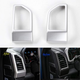 Voodonala Silver Side Dashboard Panel Outlet Vent Covers Trim for F150 F250 F350 2015 2016 2017 2018