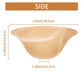 lianheng Glass Bowl Shade Replacement for Torchiere Floor Lamp, Standing Lamp Replacement Shade with E26 Socket Compatible, Amber Glass Bowl Lampshade for Living Room Lamp (E26 Socket Not Include)