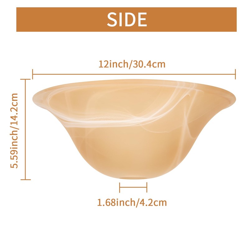 lianheng Glass Bowl Shade Replacement for Torchiere Floor Lamp, Standing
