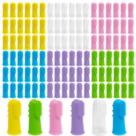 LECEHIVO 108 Pcs Dog Toothbrush Dog Finger Brushes, Soft Pet Toothbrush Pet Oral Care Dental Brush Easy Teeth Cleaning for Small Cats and Puppy