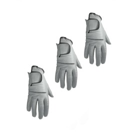 Eagle eye ***New***  (3) Mens All Cabretta Grey Leather Golf Gloves (Right Hand) - L