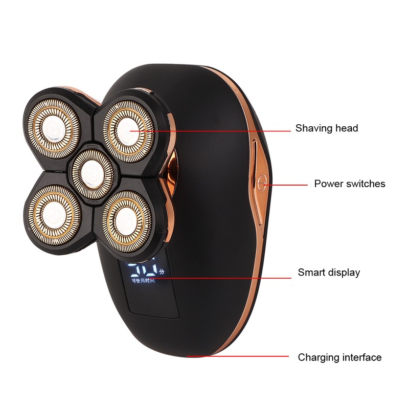 Electric Shaver Waterproof Rechargeable Beard Shaving Trimmer Hair ClipperBlack