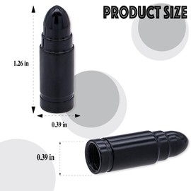 MEAJOO 4PCS Bullet Tire Valve Stem Caps, Anodized Aluminum with Rubber O-Ring Air Leakproof Valve Caps Cover, Universal for Cars, SUVs, Bikes, Trucks and Motorcycles (Black)