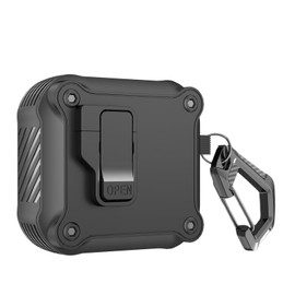 TSVSXS Lock Case Compatible with AirPods 4 with Active Noise Cancellation with Keychain, Armor Rugged Shockproof Protective Cover Compatible with AirPods 4