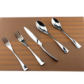 Uniturcky Silverware Set Mirror Polished Utensils – 5-Piece Flatware Set – Service for 1 – Stainless Steel Cutlery Kit of Dinner Forks, Spoons, Knives, Salad Forks & Teaspoons
