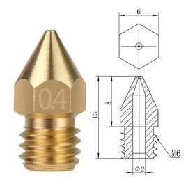 20PCS 3D Printer Brass Nozzles MK8 0.4MM, High Temperature Resistant, Compatible for Creality Ender/CR Series, Anycubic Kobra Series,
