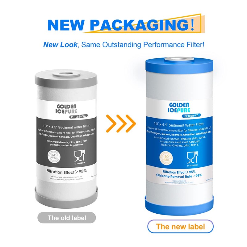 GOLDEN ICEPURE PP10BB-CC Whole House Water Filter Cartridge, 5 Micron