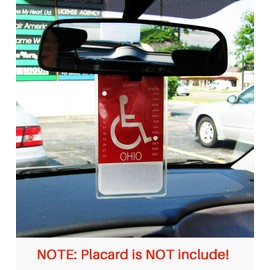 Handicap Parking Placard Holder - Disabled Parking Permit Holder Hanger Sleeve with Larger Hook by Tbuymax(Set of 2)