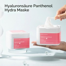 Mary&May Hyaluronic Panthenol Cloth Mask, Pack of 30 Hyaluronic Panthenol Hydra Mask - With 6 Types of Hyaluronic Acid & 1,000 ppm Panthenol, Intense Moisture, Makeup Base, Dispenser Box with Tweezers 400 g