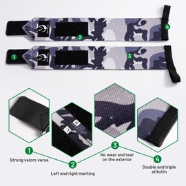 Slim Panda 1Pair Wrist Straps for Powerlifting, Bodybuilding, Weight Lifting - Thumb Loops with Adjustable Straps, Workout Wrist Wraps for Men and Women