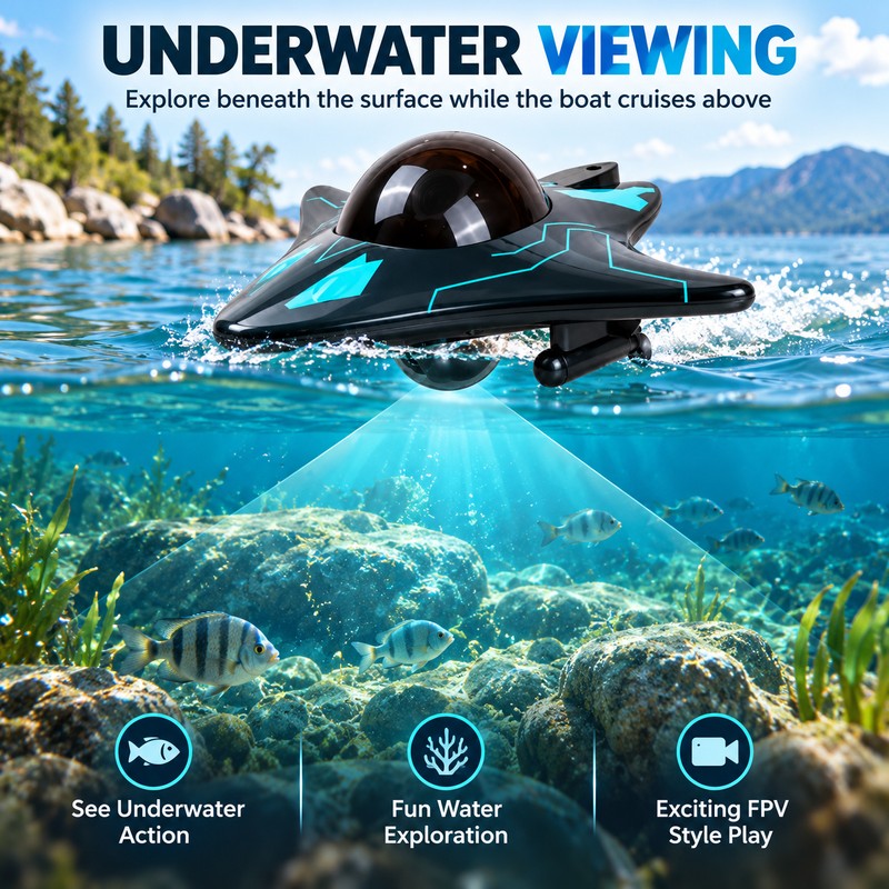 RC Boat with Underwater FPV Camera for Water Play –