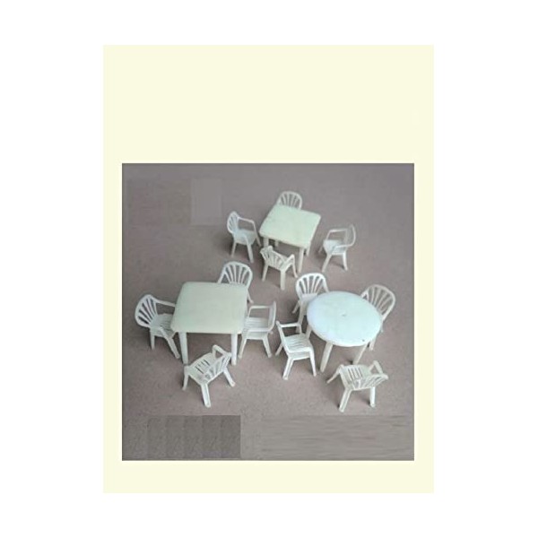 Dan Models 35299-1/35 Plastic Chairs and Table. 4 Tables and