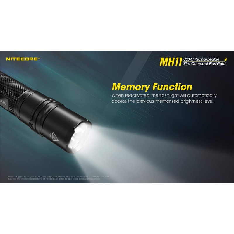 Combo: Nitecore MH11 USB-C RECHARGEABLE FLASHLIGHT - 1000 Lumen, Include