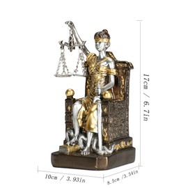 Dual-Purpose Goddess of Justice Resin Bookend & Decor Statue - Realistic Lady Justice Sculpture with Premium Craftsmanship, Lawyer Office Desk Decor, Legal Theme Gift for Home/Study (Athena Statue)