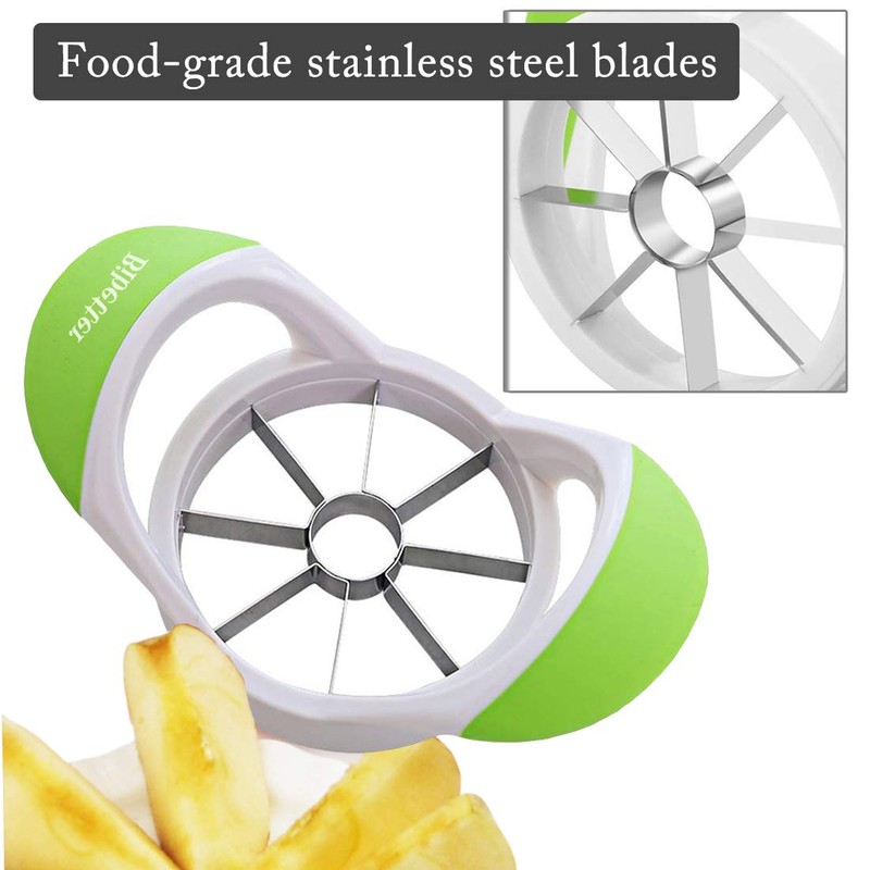 Beylos Easy Grip Apple Corer Slicer-Divider-Cutter-Wedger, Ergonomic Rubber Grip Handle,