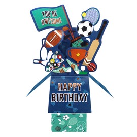 Clever Cube You're Awesome Sporty Smiles! Birthday Pop Up Greeting Card CU014