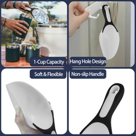 UXIETIN Rambler Ice Bucket Scoop Compatible with Yeti,Food grade PP Ice Scoop with Soft Grip Handle and Hanging Hole Compatible with YETI Rambler Beverage Bucket,Ice Maker