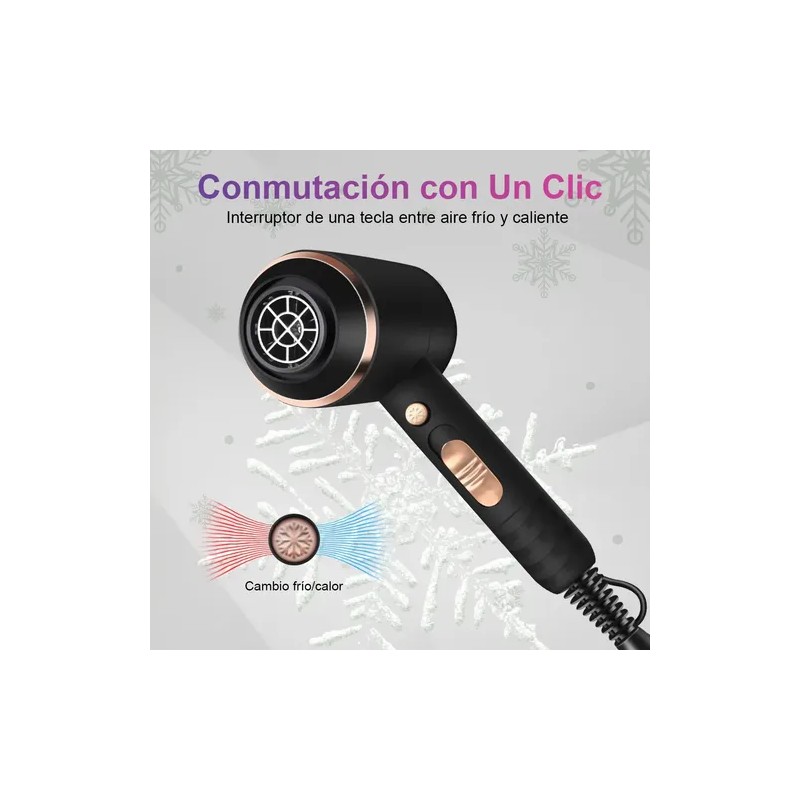Secadora De Cabello Profesional Portátil De 1800w Y 3 Veloc