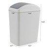 Haodehen 4.5 Gallon Plastic Swing Lid Trash Can, Gray Slim