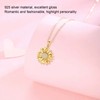 Pendant Necklace 925 Silver Sunflower Shape Gold Exquisite Shiny Elegant