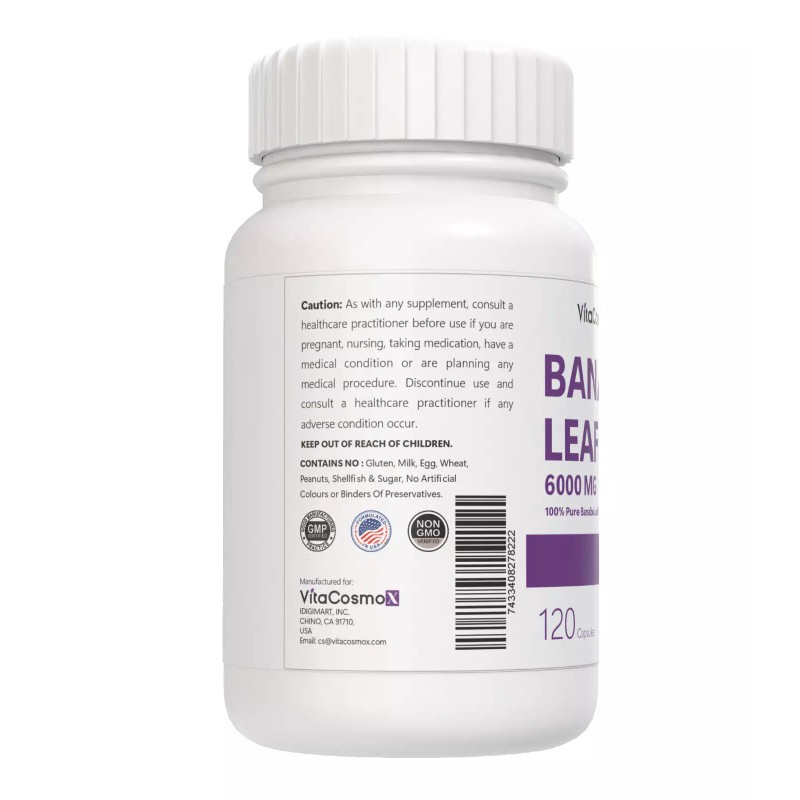VitaCosmoX BANABA Leaf Extract High Potency 6000mg Corosolic Acid 12mg