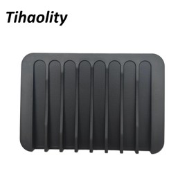 1 Pack Tihaolity Self Draining Bathroom Soap Dishes, 4.52 x 3.14 x 0.39 inches (Black)